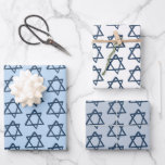 Star of David Brush Bar Bat Mitzvah Jewish Blue Wrapping Paper Sheet<br><div class="desc">Hope you like this hand made paper variety pack. Check out my shop for lots more colours and patterns and let me know if you'd like something customised. Change the background colours if you like. I have matching cards and other items too.. check out my shop or get in touch!...</div>