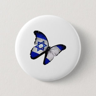 Star of David Butterfly 6 Cm Round Badge