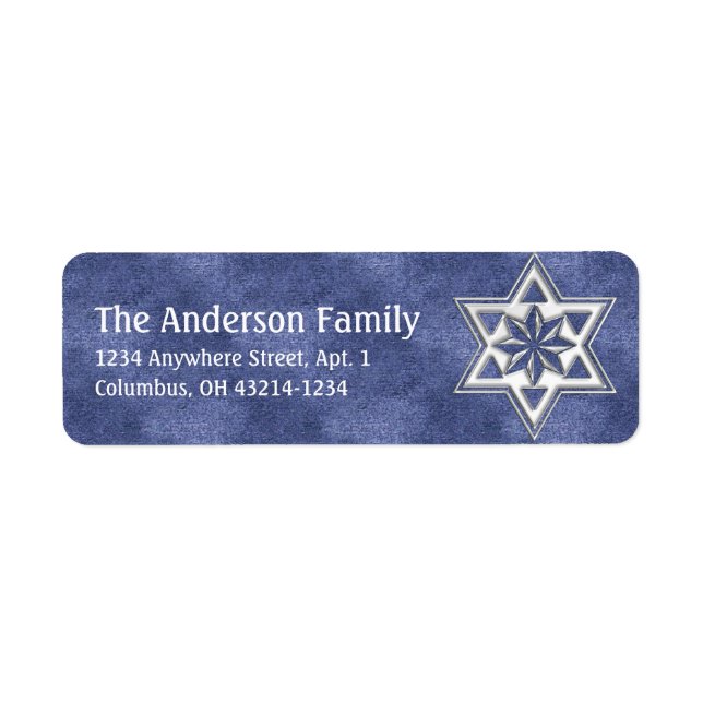 Star of David Chanukah Address Labels d12 (Front)