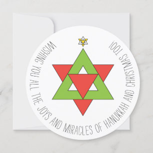Star of David Christmas Tree Greeting Card