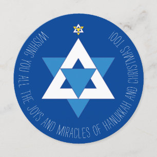 Star of David Christmas Tree Greeting Card