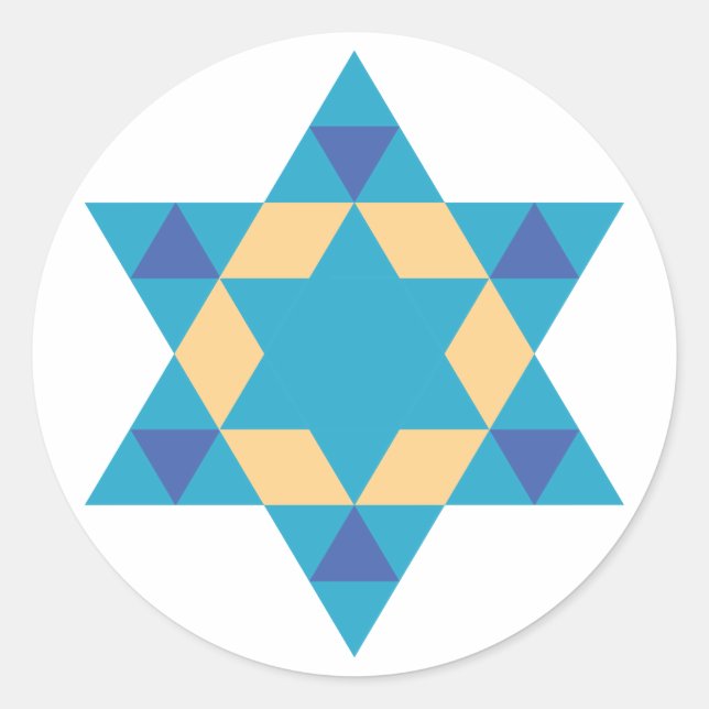 Star Of David Classic Round Sticker (Front)