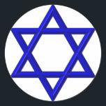 Star of David Classic Round Sticker<br><div class="desc">Star of David - Available in Blue or Gold.

You can add your own words,  pictures,  and/or change the background colour using Zazzle's great customisation tools.   This image is available on dozens of other products too.</div>