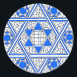 Star of David Classic Round Sticker<br><div class="desc">(multiple products selected)Completely Customisable - personalise with text,  background colour,  image size and placement. Makes a great gift for holidays,  Bar & Bat Mitzvahs,  Hebrew or Sunday school teacher.</div>