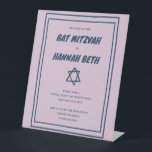 Star of David Custom B'nai Bat Bar Mitzvah Pedestal Sign<br><div class="desc">Perfect sign for a bar mitzvah, bat mitzvah or other Jewish celebration! Hand made art for you! FULLY CUSTOMIZABLE! Click on “Personalise” above to edit the text. Click "edit using design tool" to adjust the fonts, colours and placements and to delete the frame if you wish. Also available in different...</div>