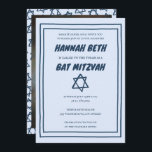 Star of David Custom Photo B'nai Bat Bar Mitzvah Invitation<br><div class="desc">Perfect card to announce a bar mitzvah, bat mitzvah or other Jewish celebration! Hand made art for you! FULLY CUSTOMIZABLE! Click on “Personalise” above to edit the text and add your own photo to the back side. Click "edit using design tool" to adjust the fonts, colours and placements and to...</div>