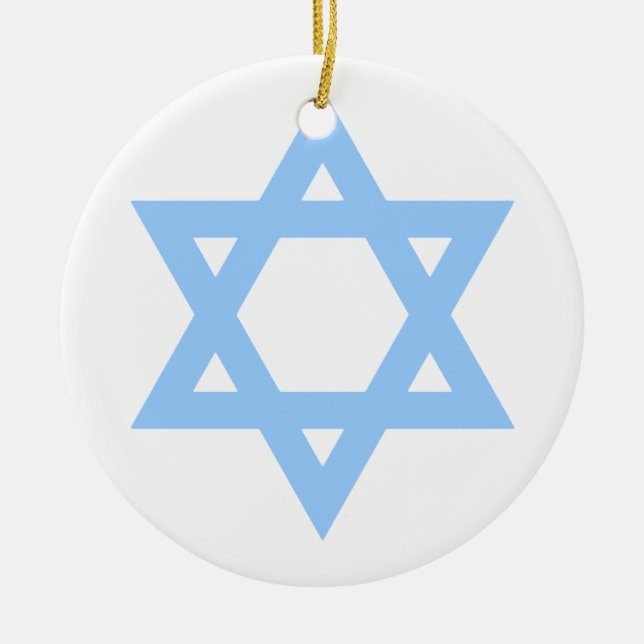 Star of David Customized Hanukkah Christmas Tree Ceramic Tree Decoration (Front)