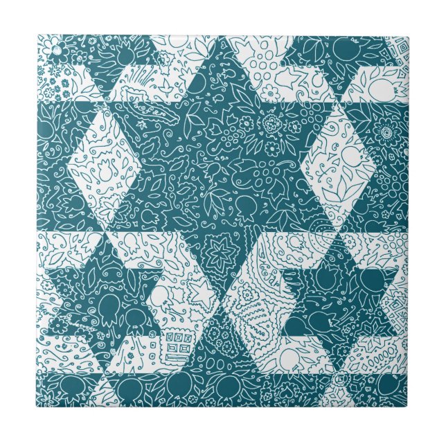Star of David design made in Jerusalem Tile (Front)