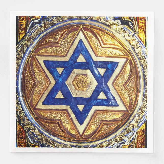 Star of David Dinner Napkins, Coined Paper  Napkin (Front)