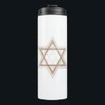 Star of David | Elegant Gold and White Modern Thermal Tumbler<br><div class="desc">Minimal classic gold Bar/Bat Mitzvah and Hanukkah modern Star of David against a solid background creates an elegant,  sophisticated design. For other coordinating colours or matching products,  visit JustFharryn @ Zazzle.com or contact the designer,  c/o Fharryn@yahoo.com  All rights reserved. #zazzlemade #christmasdecor</div>