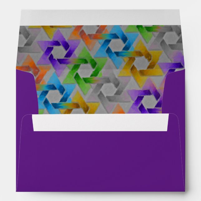 Star of David Envelope in Purple (Back (Bottom))