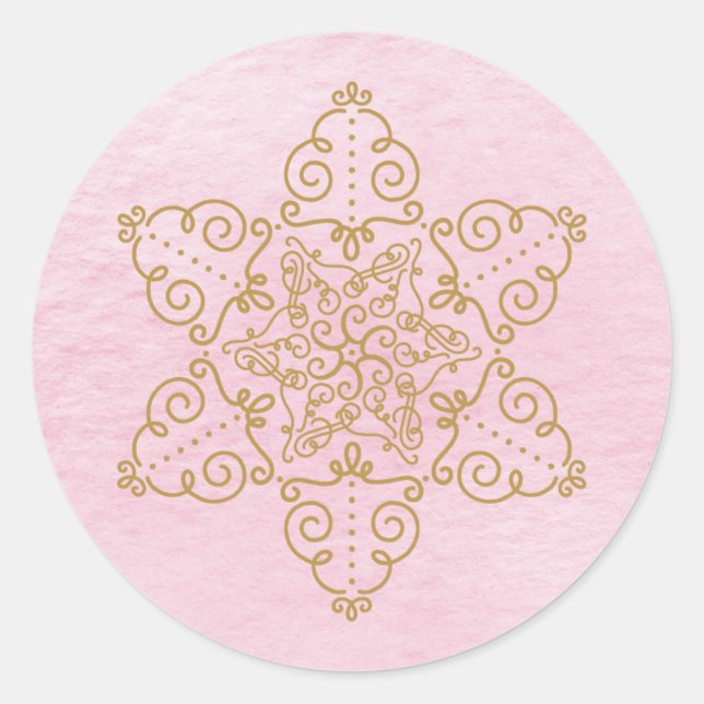 Star of David Filigree on Pink Wash Sticker (Front)