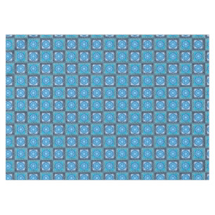 Star of David Floret Blue Tablecloth