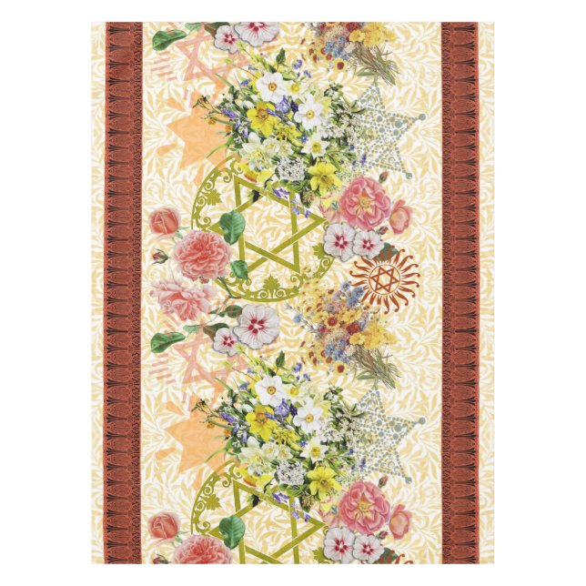 Star of David Flower Border Tablecloth (Front)