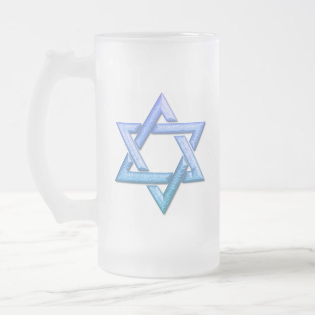 Star of David Frosted Beer Mug (Left)