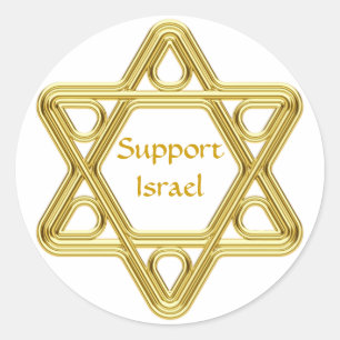 Star of David Gold Classic Round Sticker