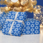 Star of David Hannukah  Wrapping Paper<br><div class="desc">Our design is a harmonious blend of tradition and style. The iconic Star of David,  representing unity and faith,  is beautifully featured against a peaceful blue background. It's a visual representation of the deeper meaning of the holiday.</div>