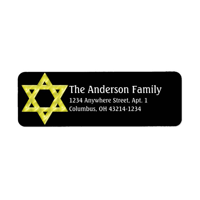 Star of David Hanukkah Address Labels d4 (Front)