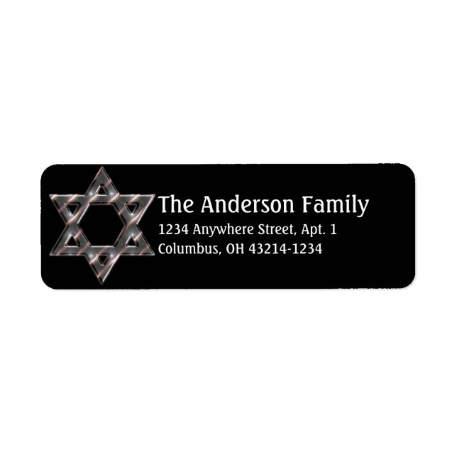Star of David Hanukkah Address Labels d8 (Front)