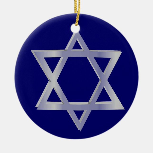 Star of David Hanukkah Blue Ornament (Front)