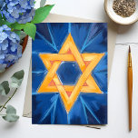 Star of David Hanukkah Blue Watercolor Holiday Card<br><div class="desc">Star of David Hanukkah Blue Watercolor Holiday Card
- Happy Hanukkah!</div>