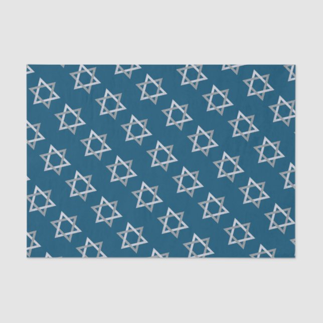 Star of David Hanukkah Glitter Tissue Paper (Front)