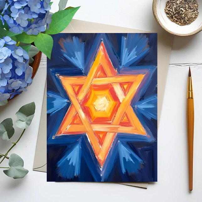 Star of David Hanukkah Jewish Holiday Postcard (Creator Uploaded)