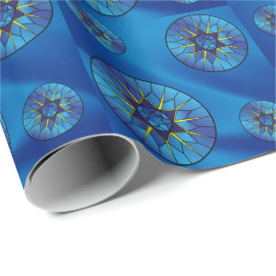 Star of David Hanukkah Pretty Blue Gift Wrapping Paper