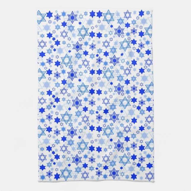 Star of David Hanukkah Tea Towel (Vertical)
