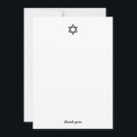 Star of David Hanukkah Thank You<br><div class="desc">Your thank you notes should be festive too. Say thanks with this gorgeous Star of David thank you card. Text on the bottom is customisable. Coordinates with Parcel Studio's Watercolor Hanukkah Holiday Card Collection..</div>
