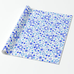 Star of David Hanukkah Wrapping Paper