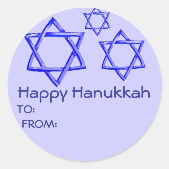 STAR OF DAVID HAPPY HANUKKAH STICKERS (Front)