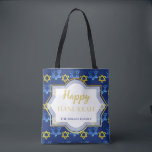 Star Of David Happy Hanukkah Watercolour  Tote Bag<br><div class="desc">Watercolor Hand-painted by Kredas.
Quality Hanukkah tote bag for you to customise with your special holiday message.</div>