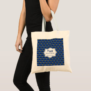 Star Of David Happy Hanukkah Watercolour Tote Bag