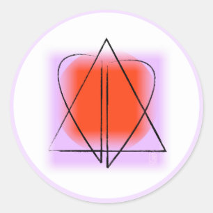 Star of David/Heart Classic Round Sticker