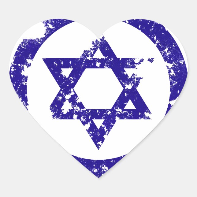 Star of David Heart Sticker (Front)