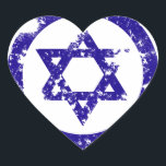 Star of David Heart Sticker<br><div class="desc">Enjoy using this unique and grungy design of the Star of David during the winter season.</div>