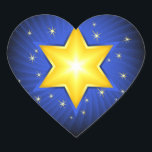 Star of David Heart Sticker<br><div class="desc">Star of David Jewish religion Hanukkah digital art illustration</div>