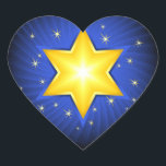 Star of David Heart Sticker<br><div class="desc">Star of David Jewish religion Hanukkah digital art illustration</div>