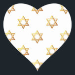 Star of David Heart Sticker<br><div class="desc">Star of David - Available in Blue or Gold.

You can add your own words,  pictures,  and/or change the background colour using Zazzle's great customisation tools.   This image is available on dozens of other products too.</div>
