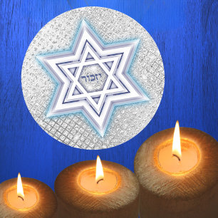 Star of David Hebrew Yizkor Jewish Memorial  Classic Round Sticker