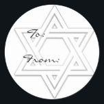 Star of David Holiday Gift Tag Stickers<br><div class="desc">Perfect for Hanukkah,  Bar Mitzvah or any other speciali occasion gifts.  Customise the To: and From: text for write it in by hand.</div>