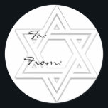 Star of David Holiday Gift Tag Stickers<br><div class="desc">Perfect for Hanukkah,  Bar Mitzvah or any other speciali occasion gifts.  Customise the To: and From: text for write it in by hand.</div>