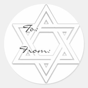 Star of David Holiday Gift Tag Stickers