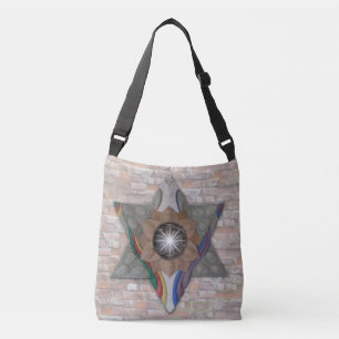 'Star of David' in leather and suede Crossbody Bag