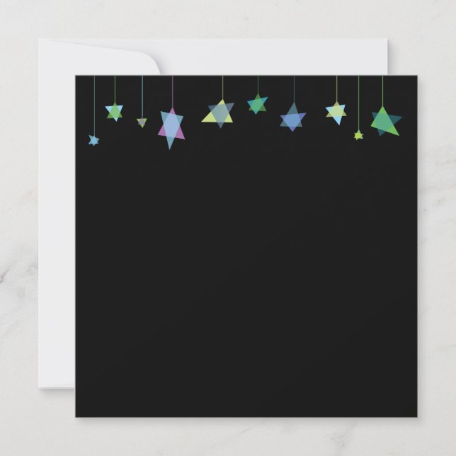 Star of David Invitation Bar Bat Mitzvah Jewish (Front)