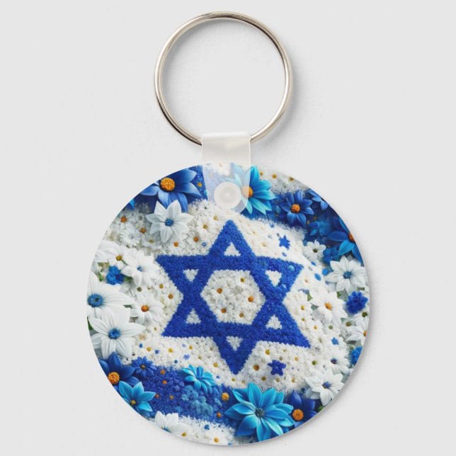 Star of David. Israel Key Ring (Front)