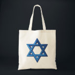 Star of David Israeli Jewish Tote Bag<br><div class="desc">The Magen David, or Star of David, is the most common symbol of Judaism and the State of Israel. Shown in vibrant gradient blue. The Star of David is a six-pointed star made up of two triangles superimposed over each other. In Judaism it is often called the Magen David, which...</div>