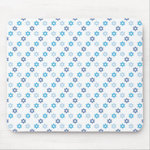 Star of David Jewish Blue and White Mouse Mat