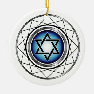 Star of David- Jewish religious symbol Ceramic Tree Decoration